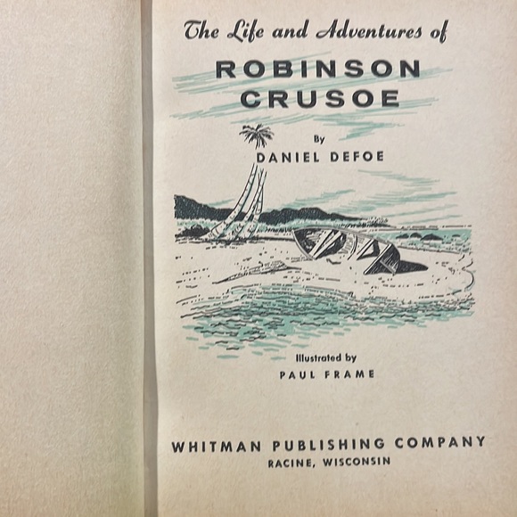 Robinson Crusoe The Life and Adventures of by Daniel Defoe 1955 Hardcover Book - Picture 4 of 16
